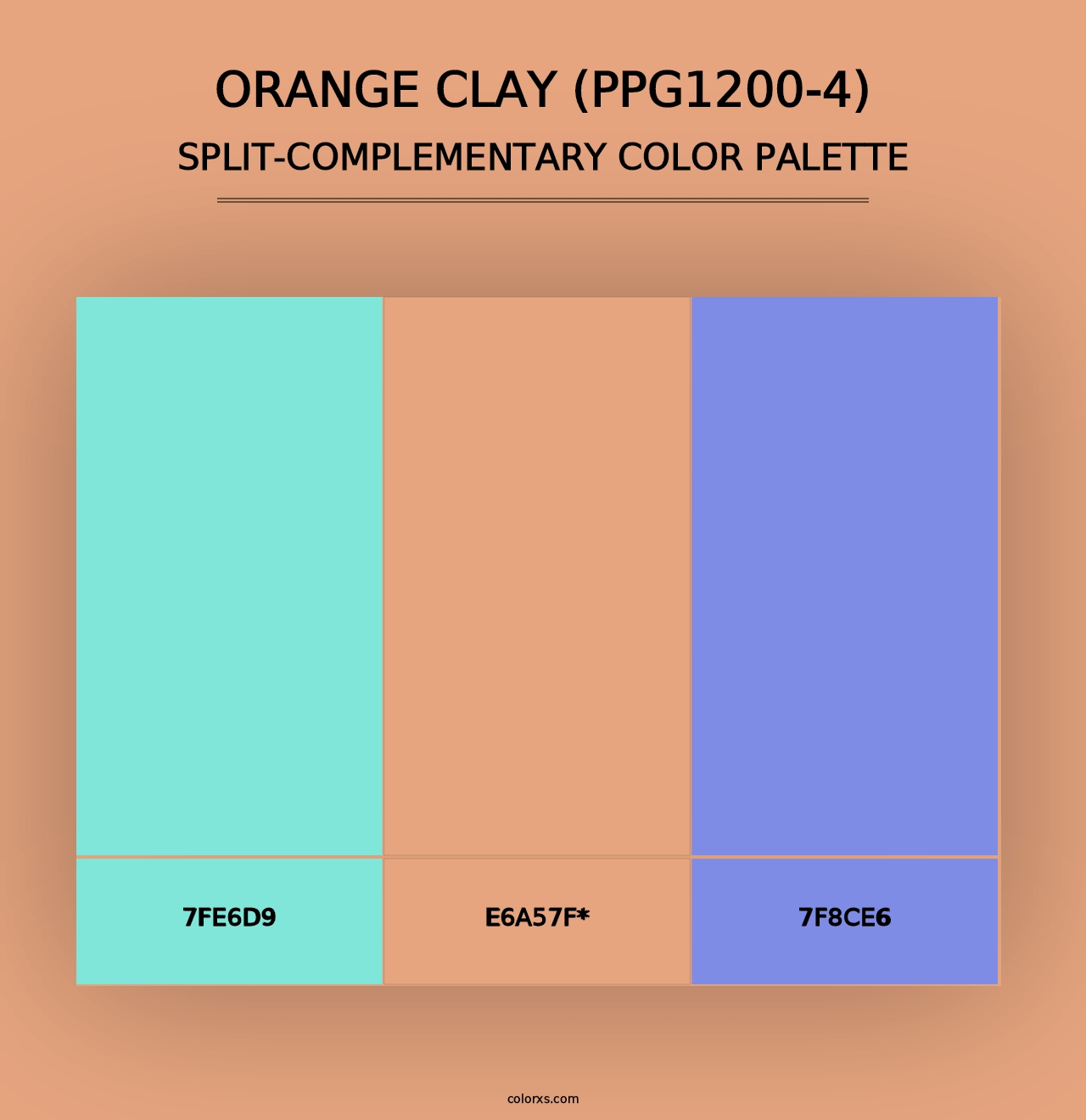 Orange Clay (PPG1200-4) - Split-Complementary Color Palette