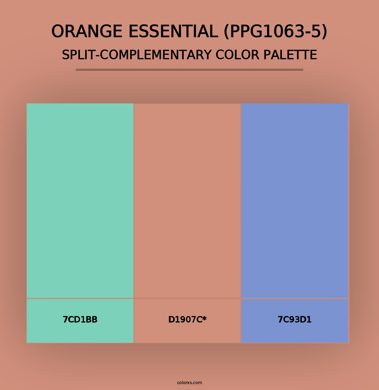 Orange Essential (PPG1063-5) - Split-Complementary Color Palette