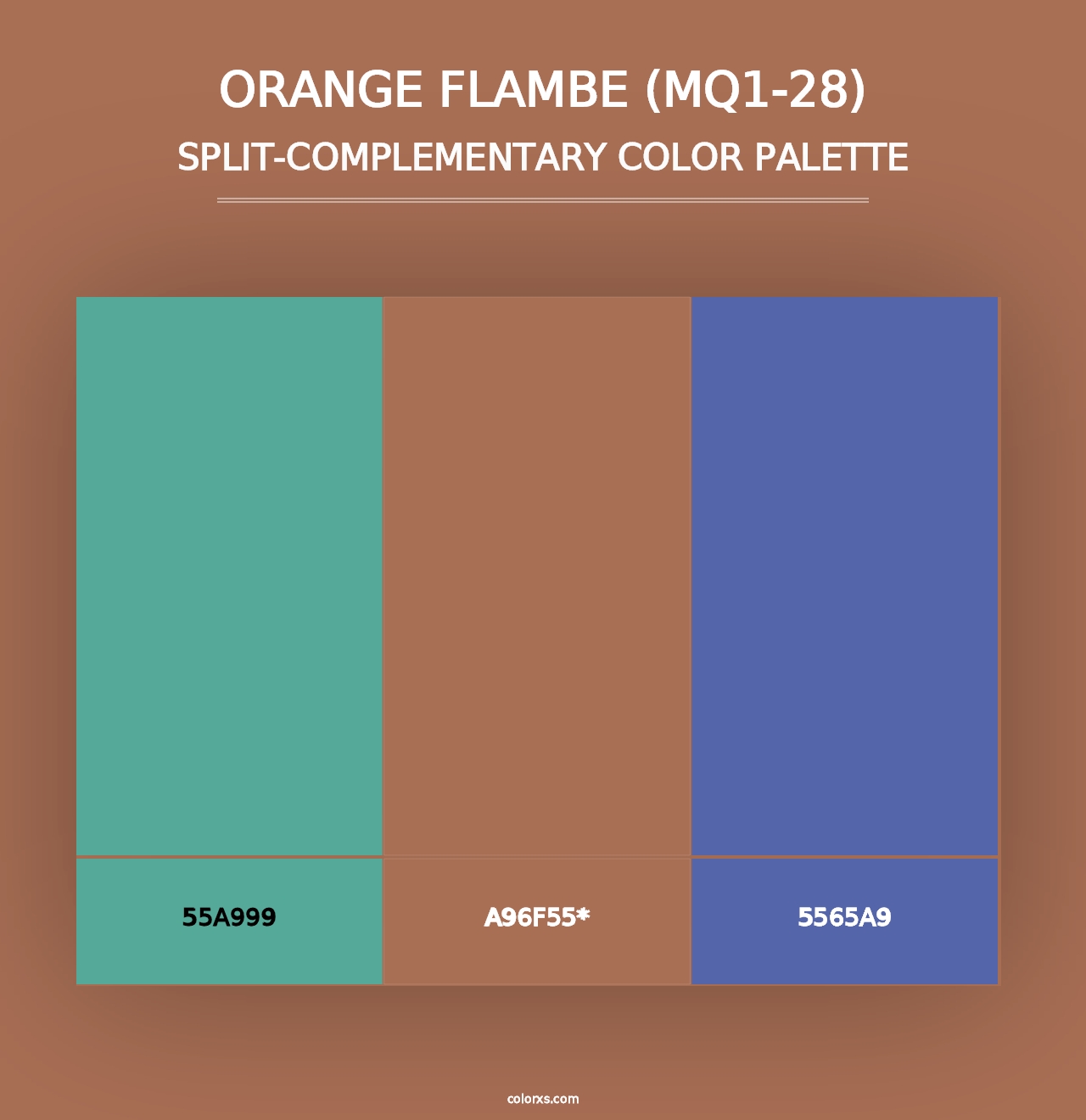 Orange Flambe (MQ1-28) - Split-Complementary Color Palette