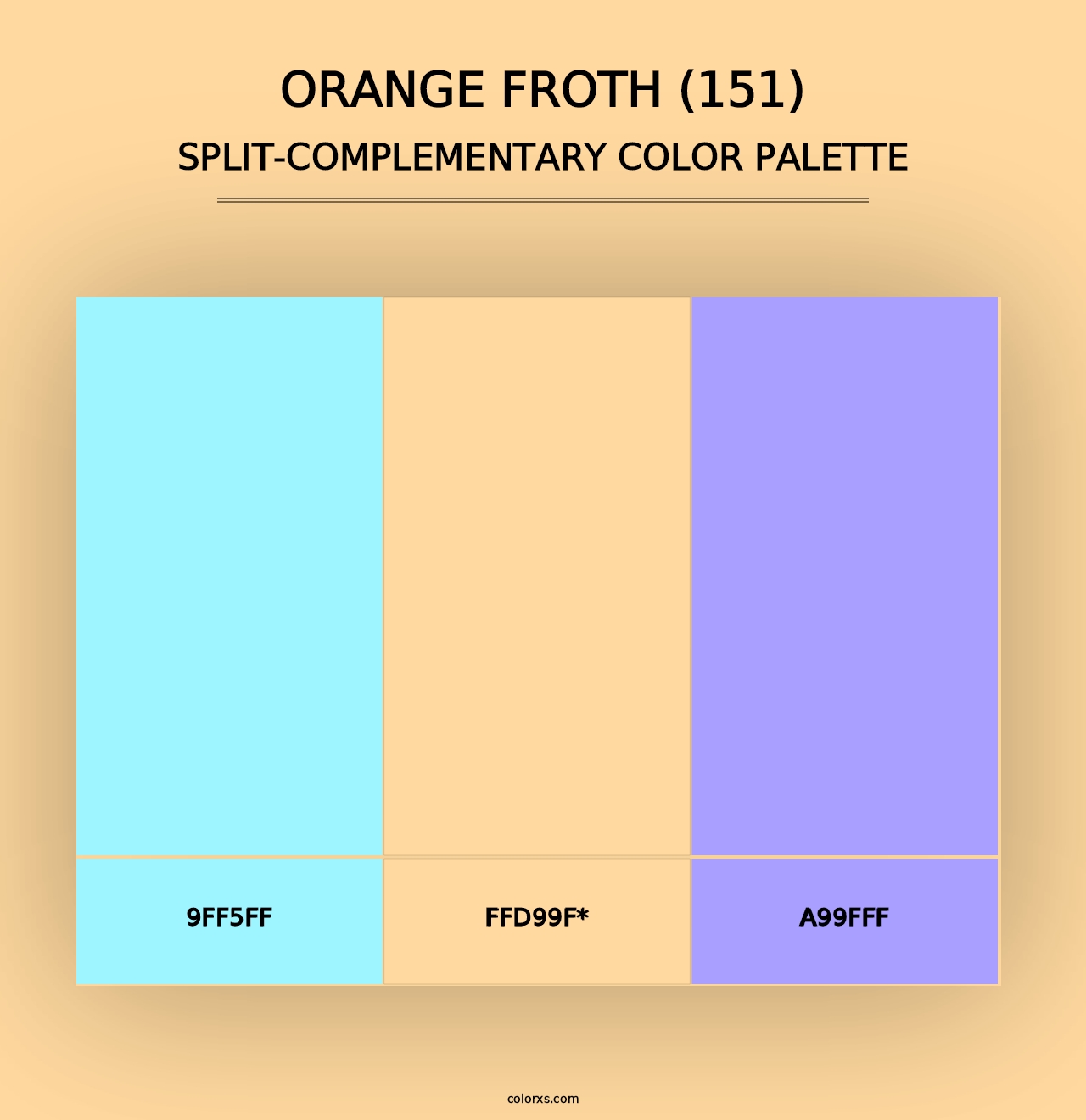 Orange Froth (151) - Split-Complementary Color Palette