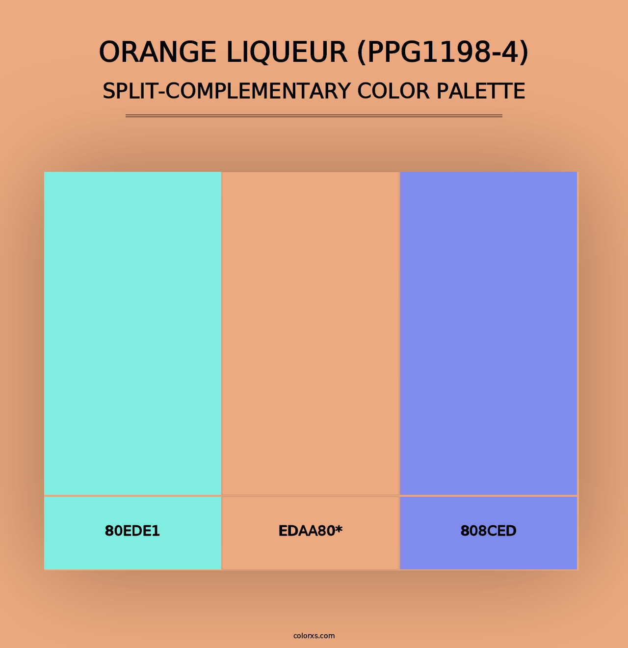 Orange Liqueur (PPG1198-4) - Split-Complementary Color Palette