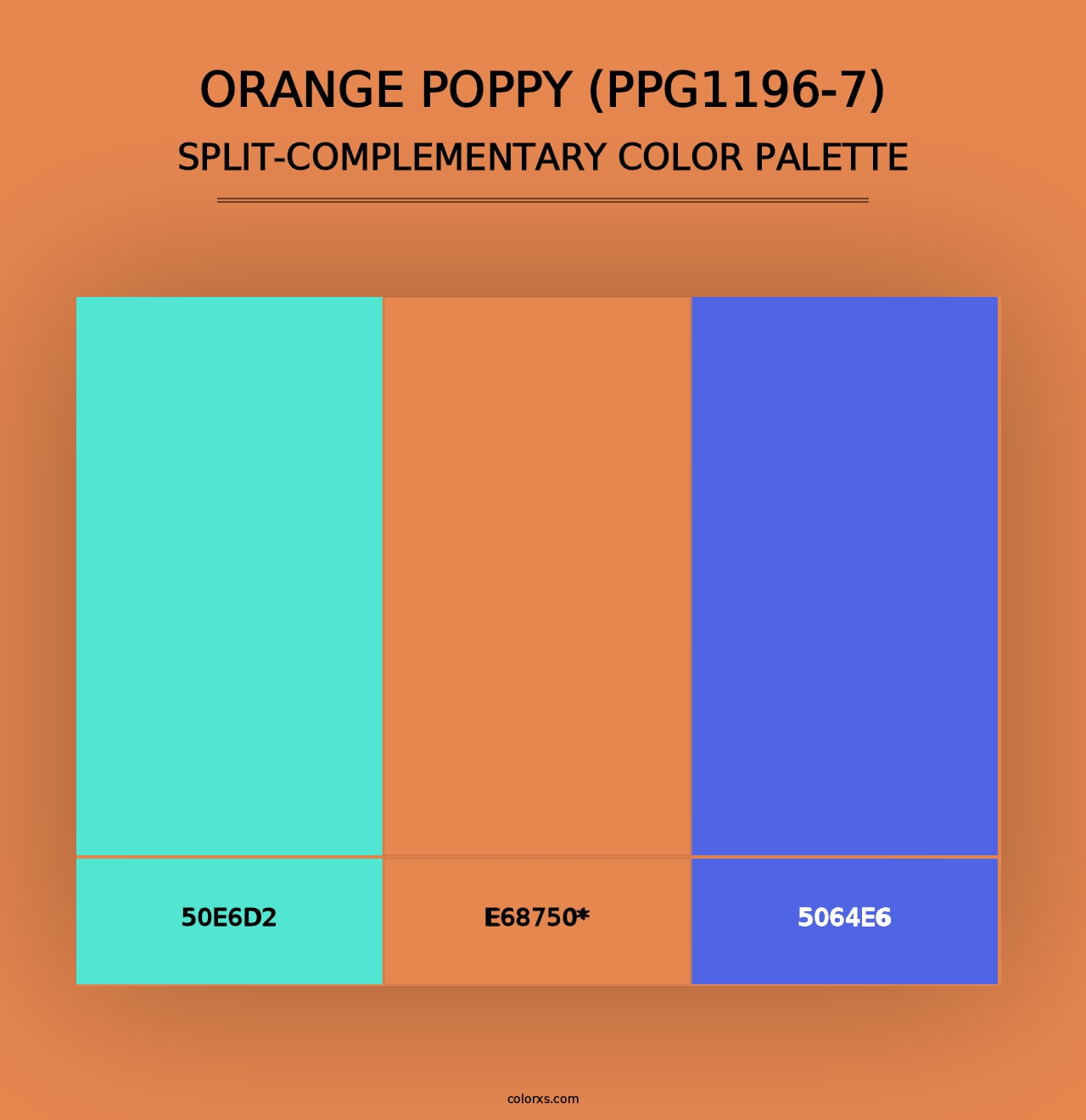 Orange Poppy (PPG1196-7) - Split-Complementary Color Palette