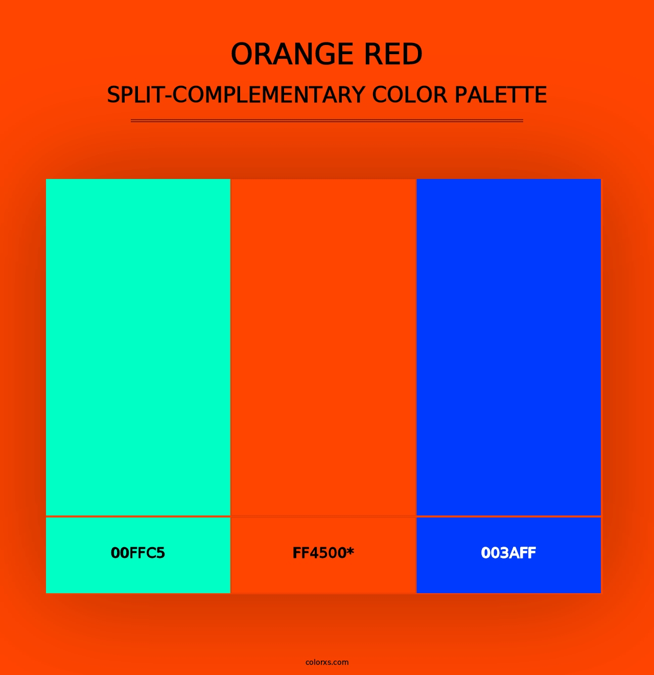 Orange Red - Split-Complementary Color Palette