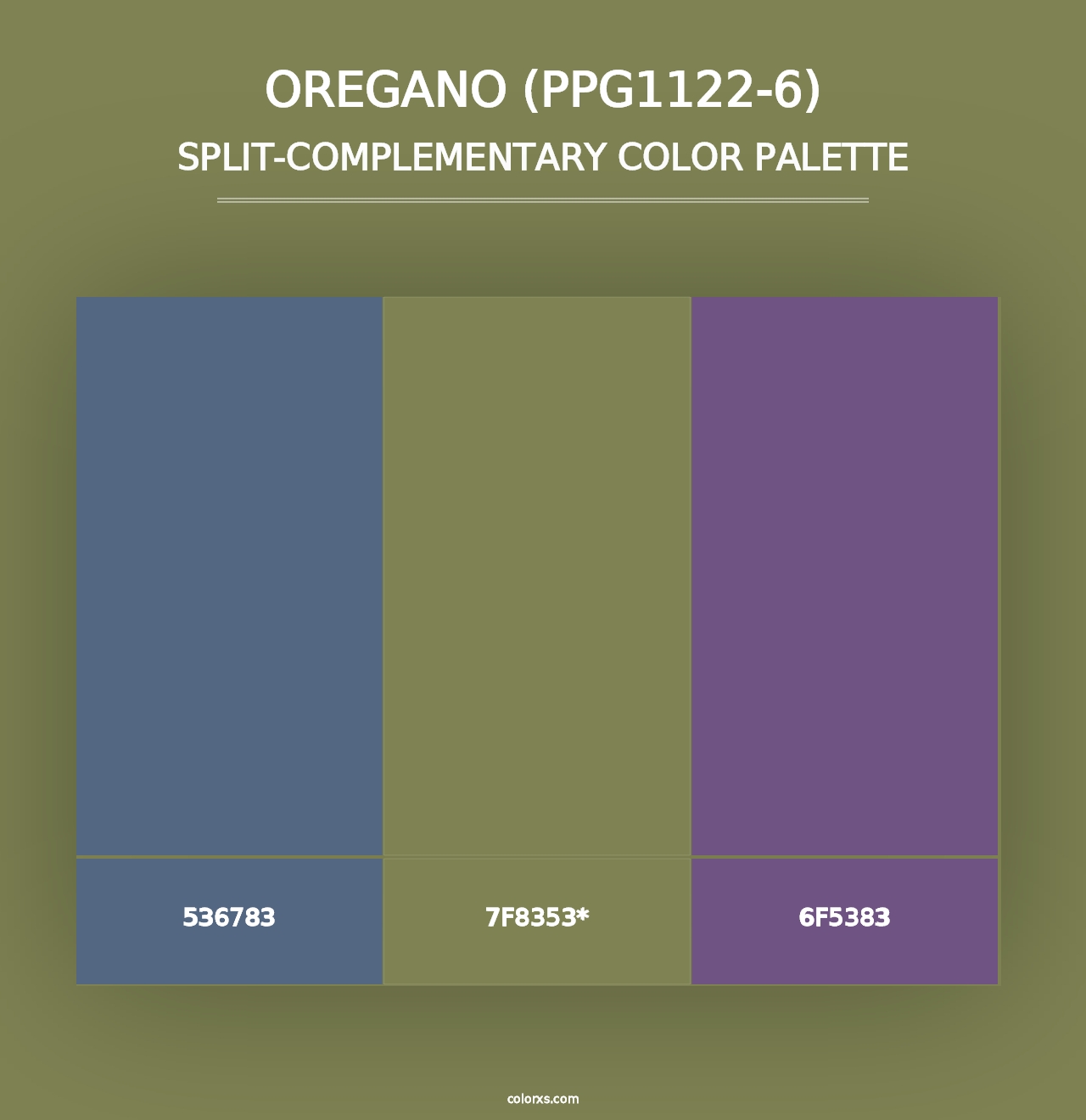 Oregano (PPG1122-6) - Split-Complementary Color Palette