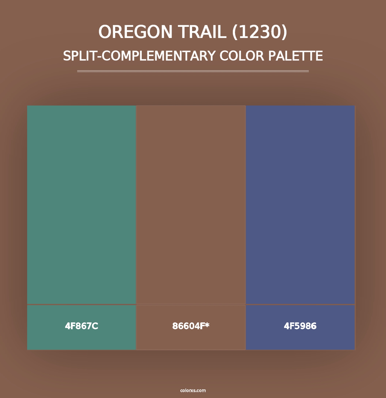 Oregon Trail (1230) - Split-Complementary Color Palette