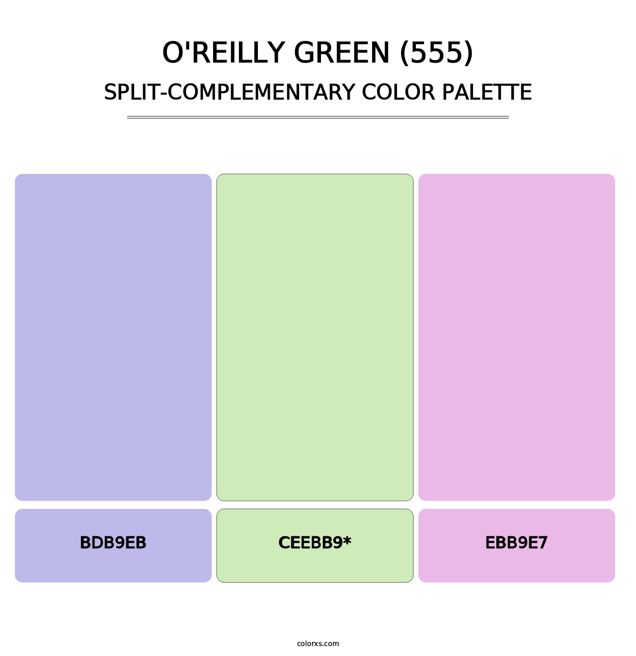 O'Reilly Green (555) - Split-Complementary Color Palette