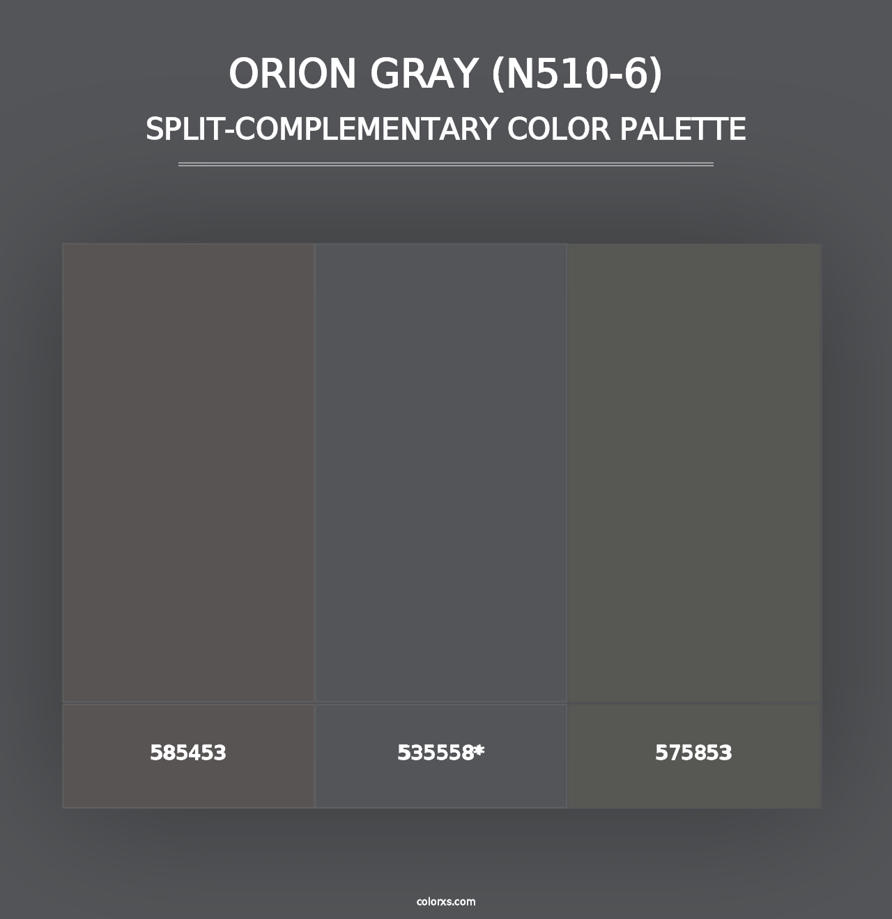 Orion Gray (N510-6) - Split-Complementary Color Palette