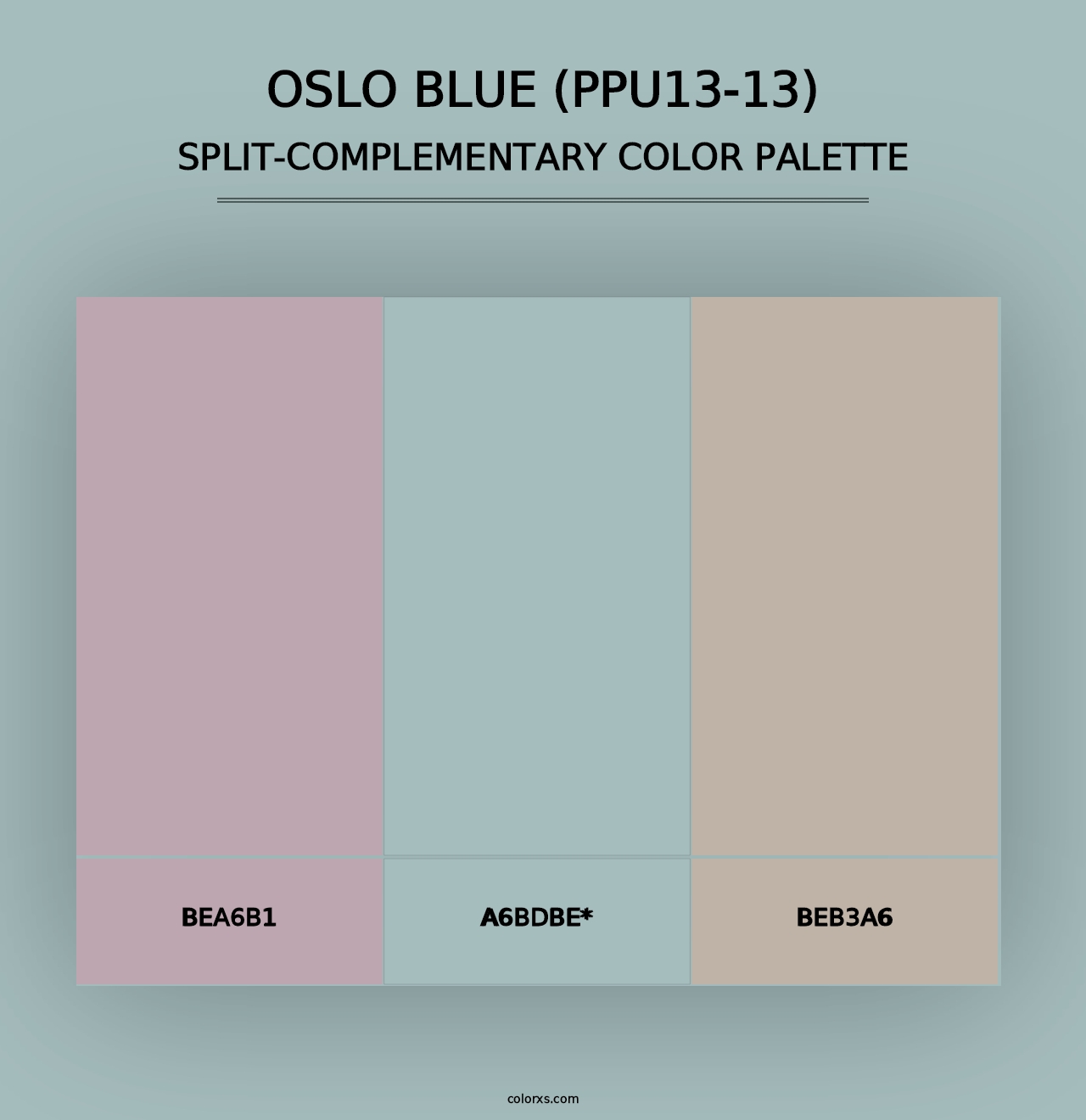 Oslo Blue (PPU13-13) - Split-Complementary Color Palette