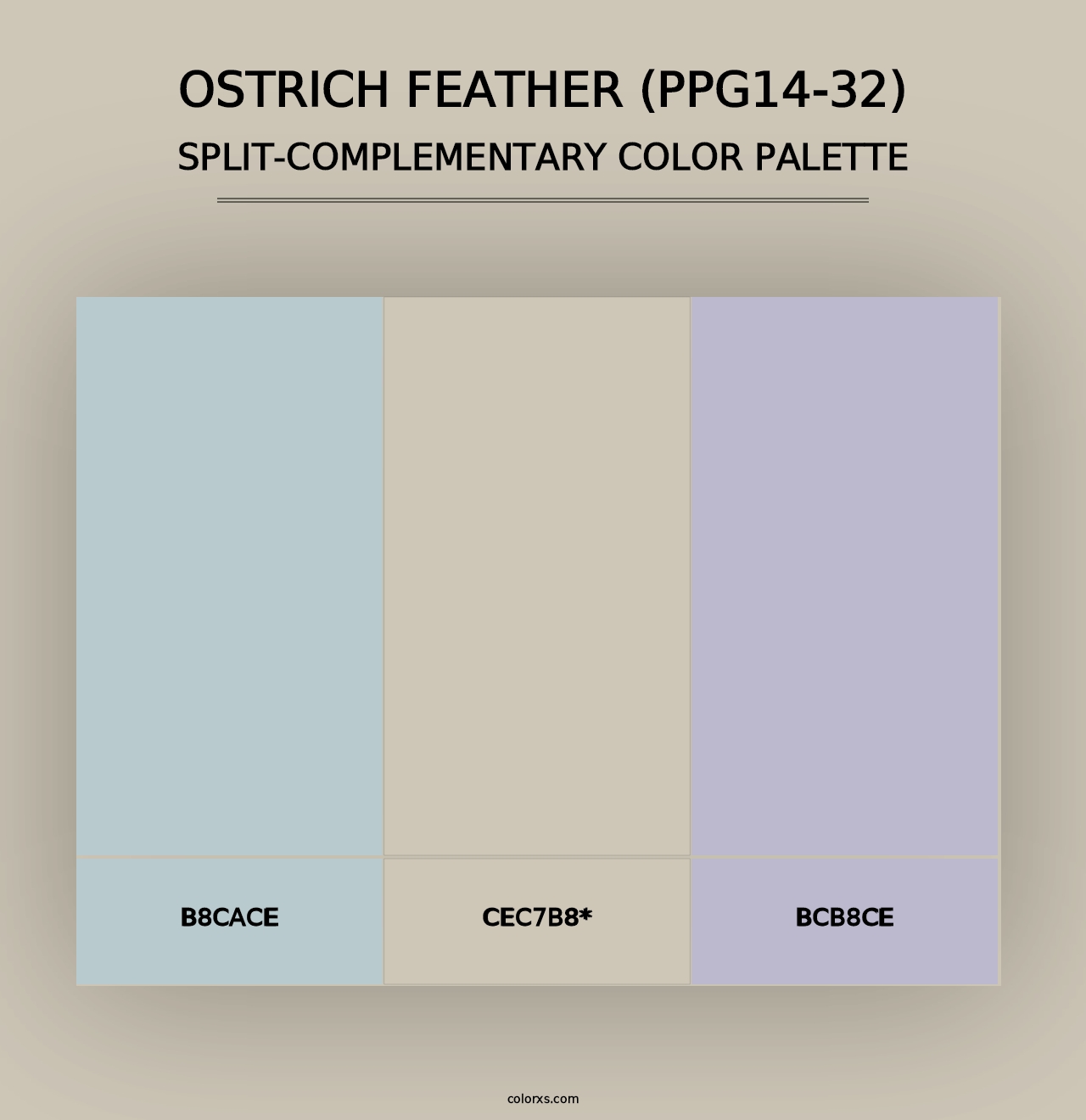 Ostrich Feather (PPG14-32) - Split-Complementary Color Palette