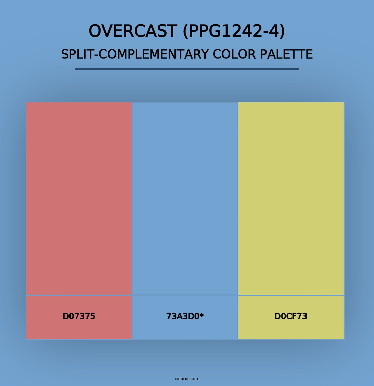 Overcast (PPG1242-4) - Split-Complementary Color Palette