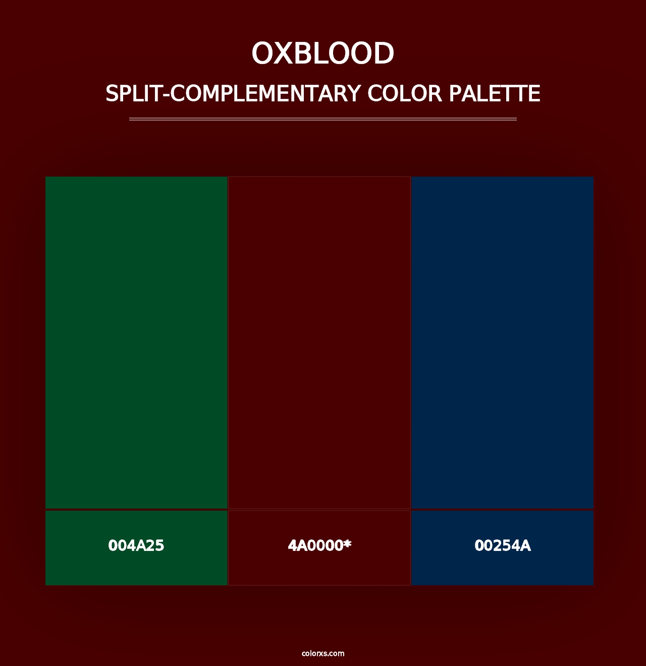 Oxblood - Split-Complementary Color Palette