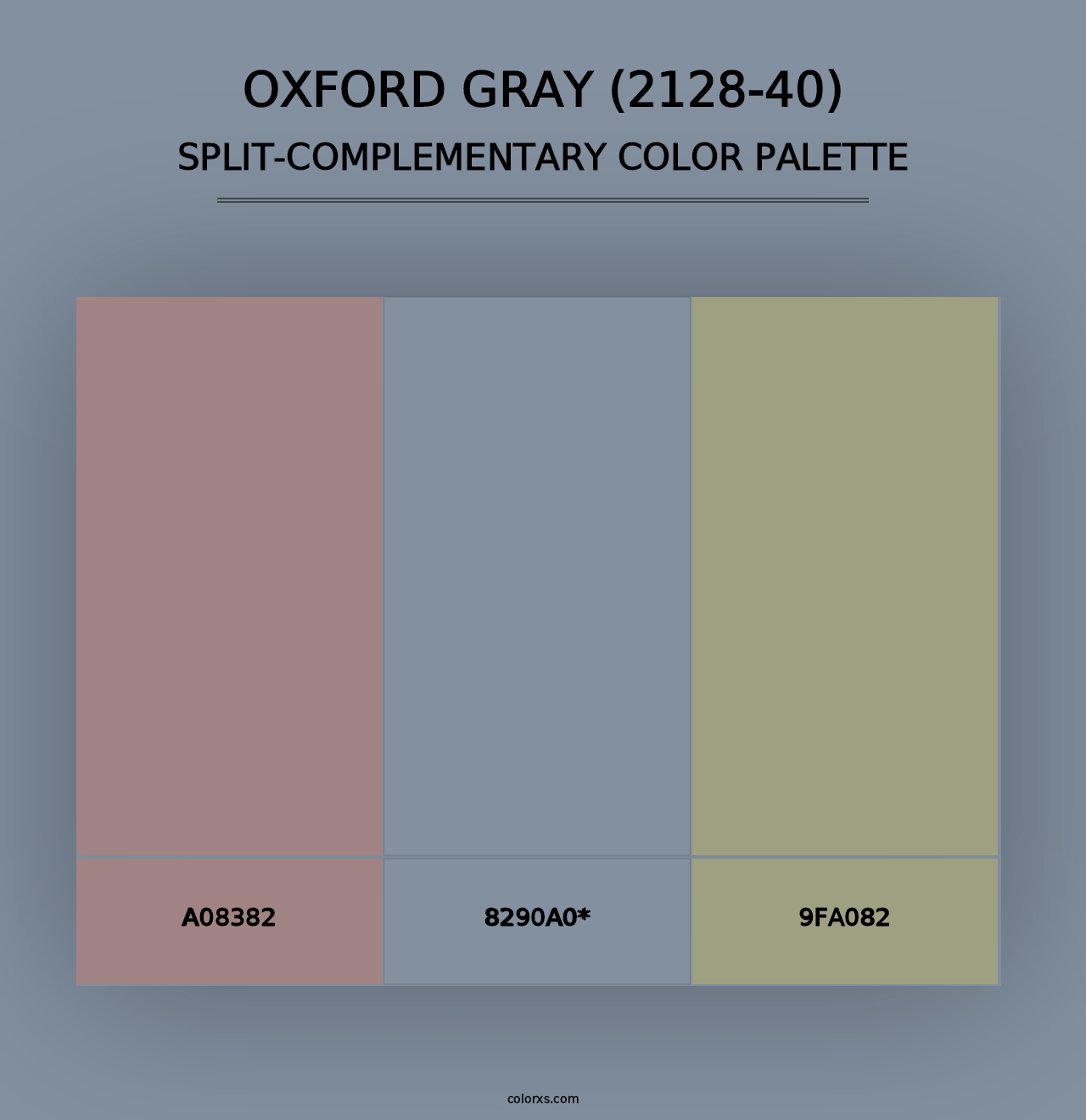 Oxford Gray (2128-40) - Split-Complementary Color Palette