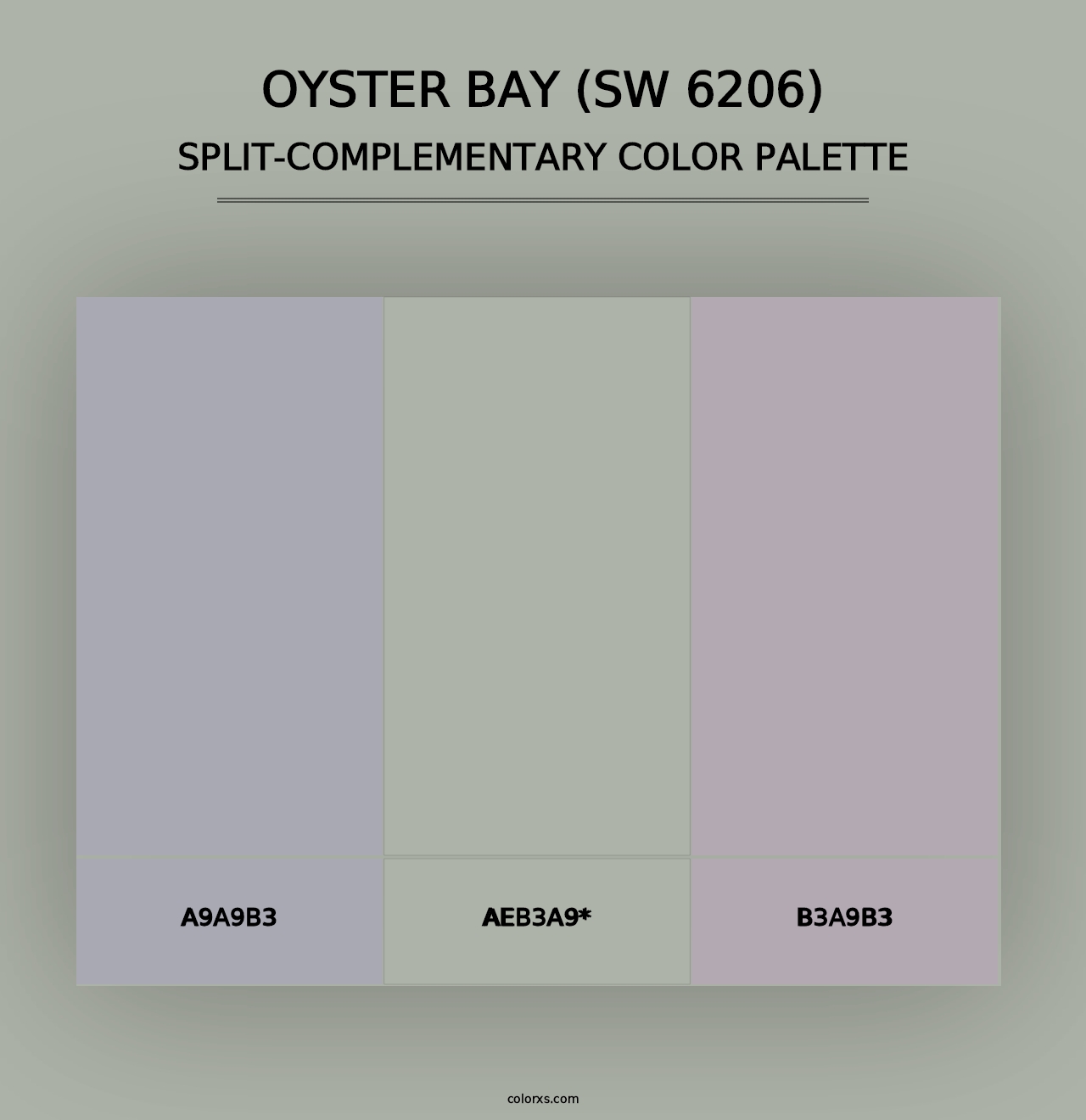 Oyster Bay (SW 6206) - Split-Complementary Color Palette