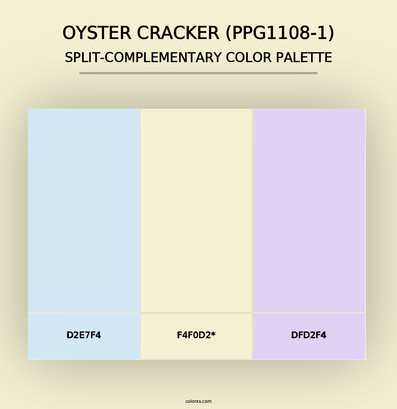 Oyster Cracker (PPG1108-1) - Split-Complementary Color Palette