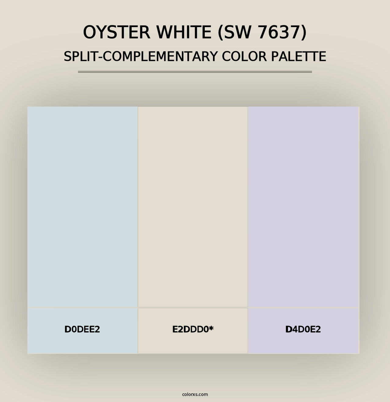 Oyster White (SW 7637) - Split-Complementary Color Palette