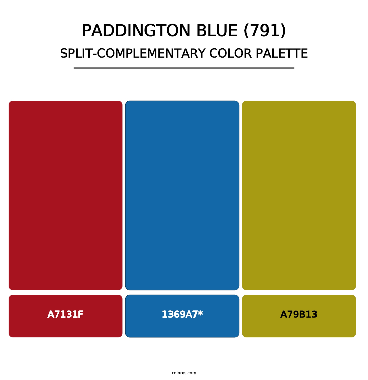 Paddington Blue (791) - Split-Complementary Color Palette