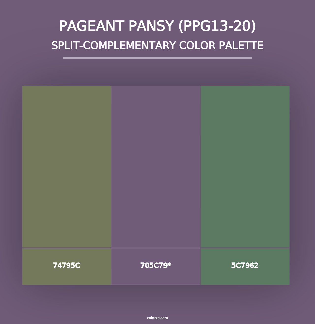 Pageant Pansy (PPG13-20) - Split-Complementary Color Palette