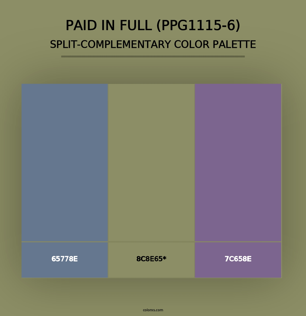 Paid In Full (PPG1115-6) - Split-Complementary Color Palette