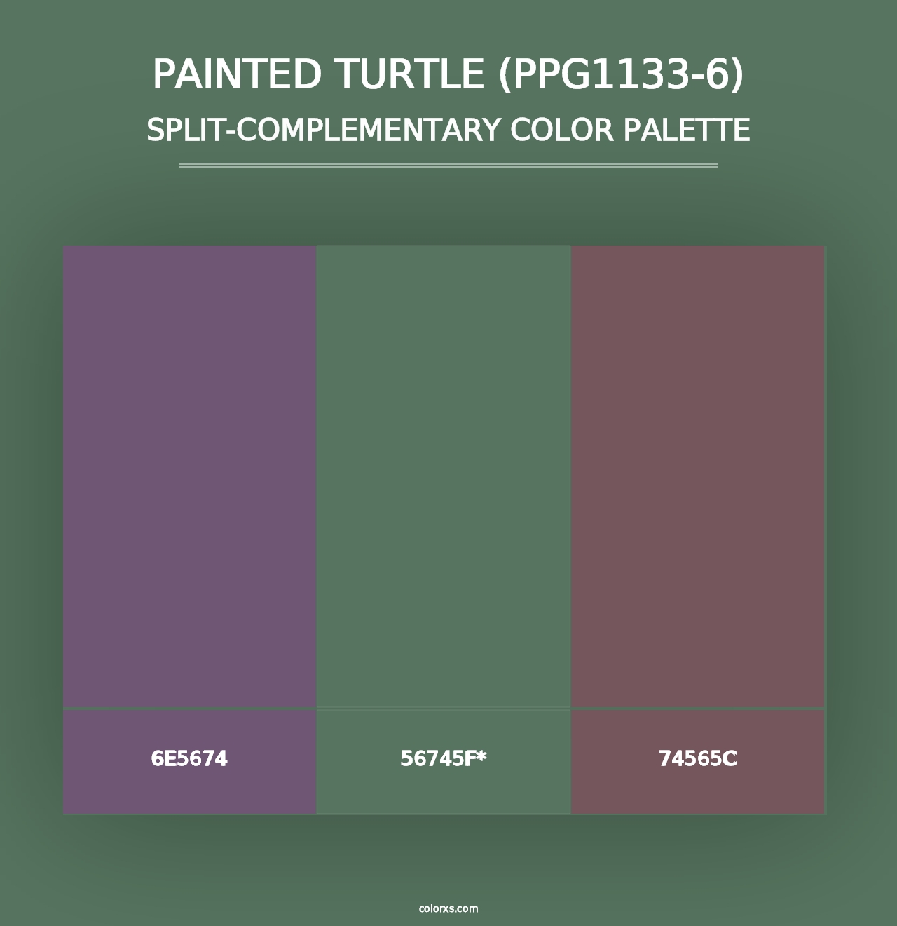 Painted Turtle (PPG1133-6) - Split-Complementary Color Palette