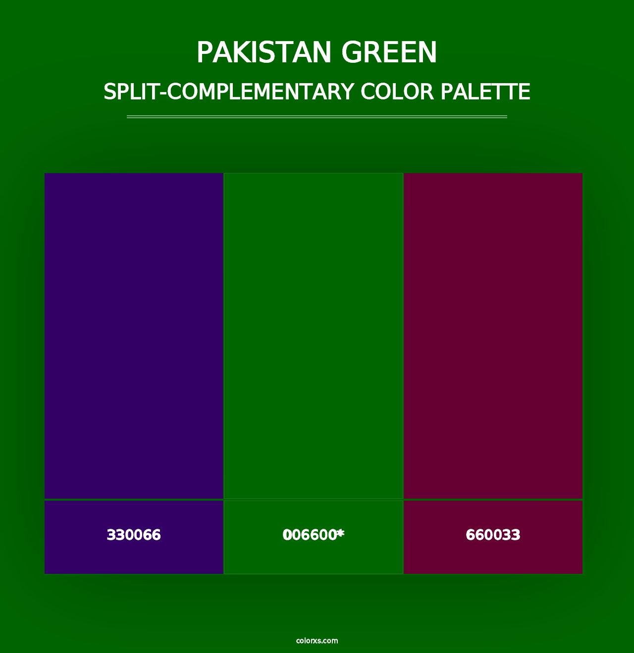 Pakistan Green - Split-Complementary Color Palette