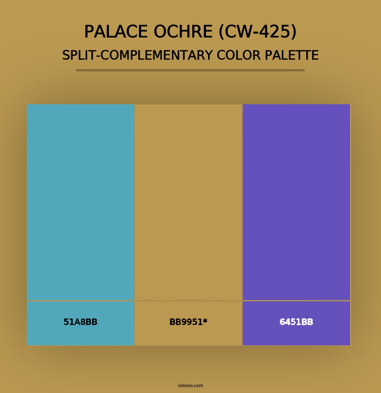 Palace Ochre (CW-425) - Split-Complementary Color Palette