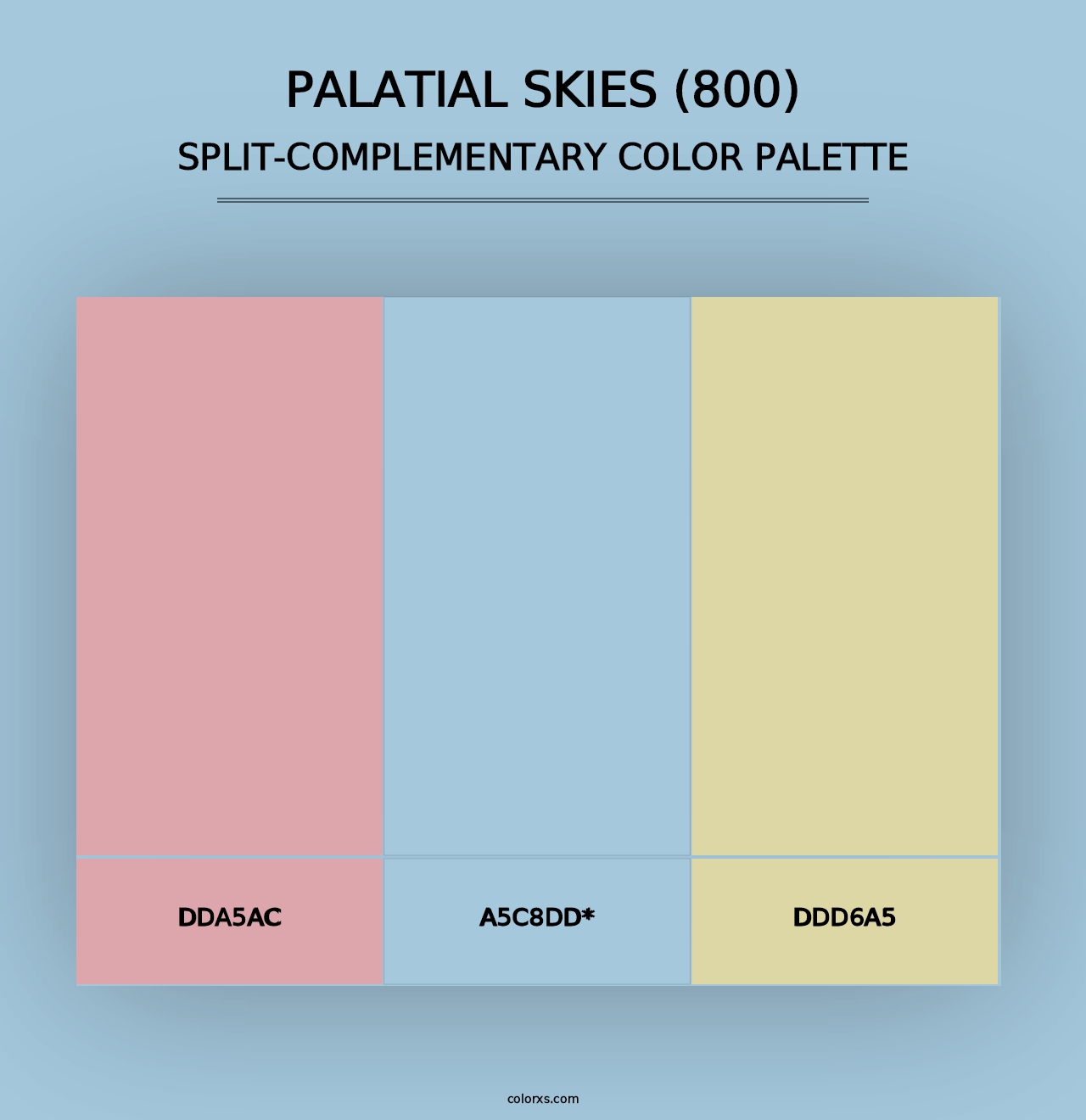 Palatial Skies (800) - Split-Complementary Color Palette