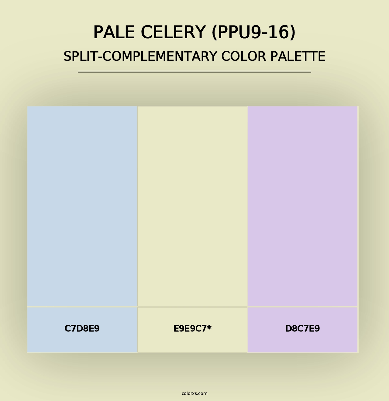 Pale Celery (PPU9-16) - Split-Complementary Color Palette