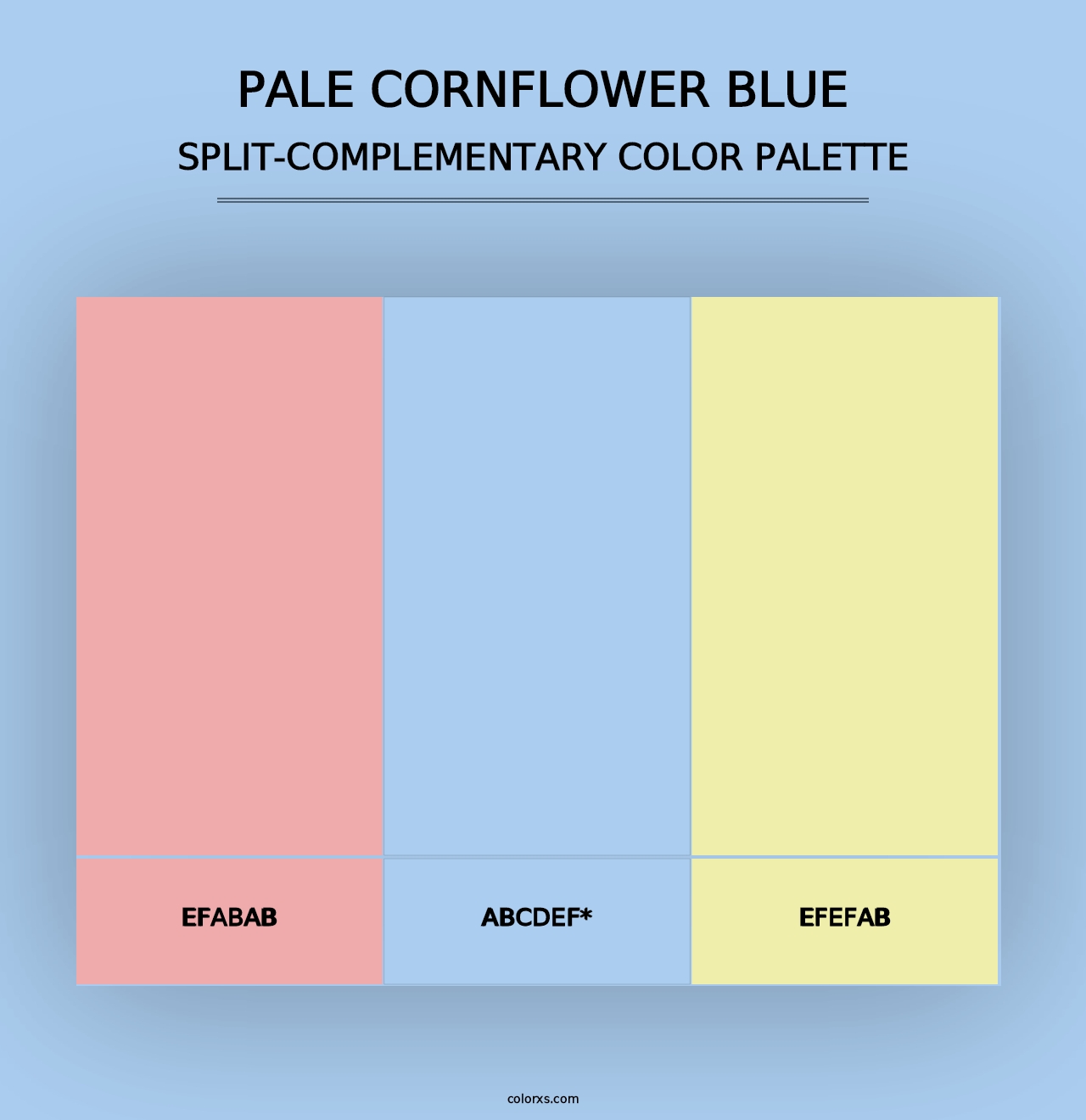 Pale Cornflower Blue - Split-Complementary Color Palette