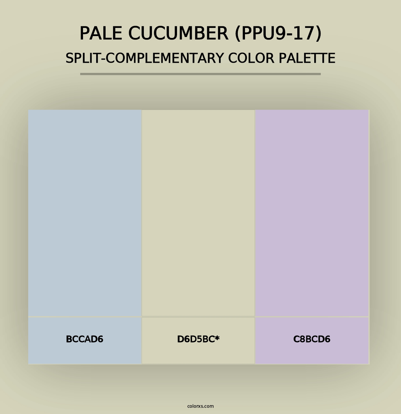 Pale Cucumber (PPU9-17) - Split-Complementary Color Palette