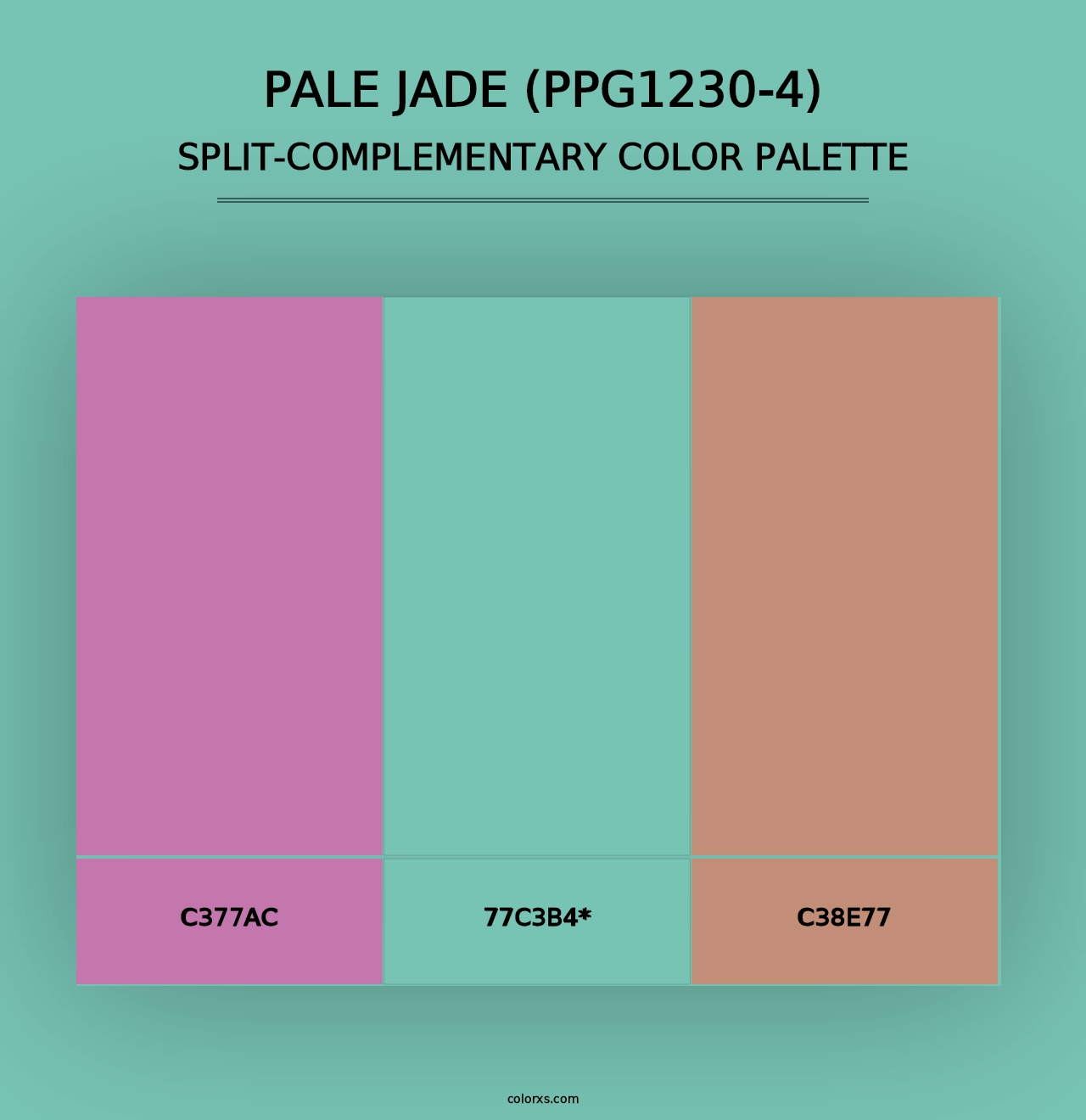 Pale Jade (PPG1230-4) - Split-Complementary Color Palette