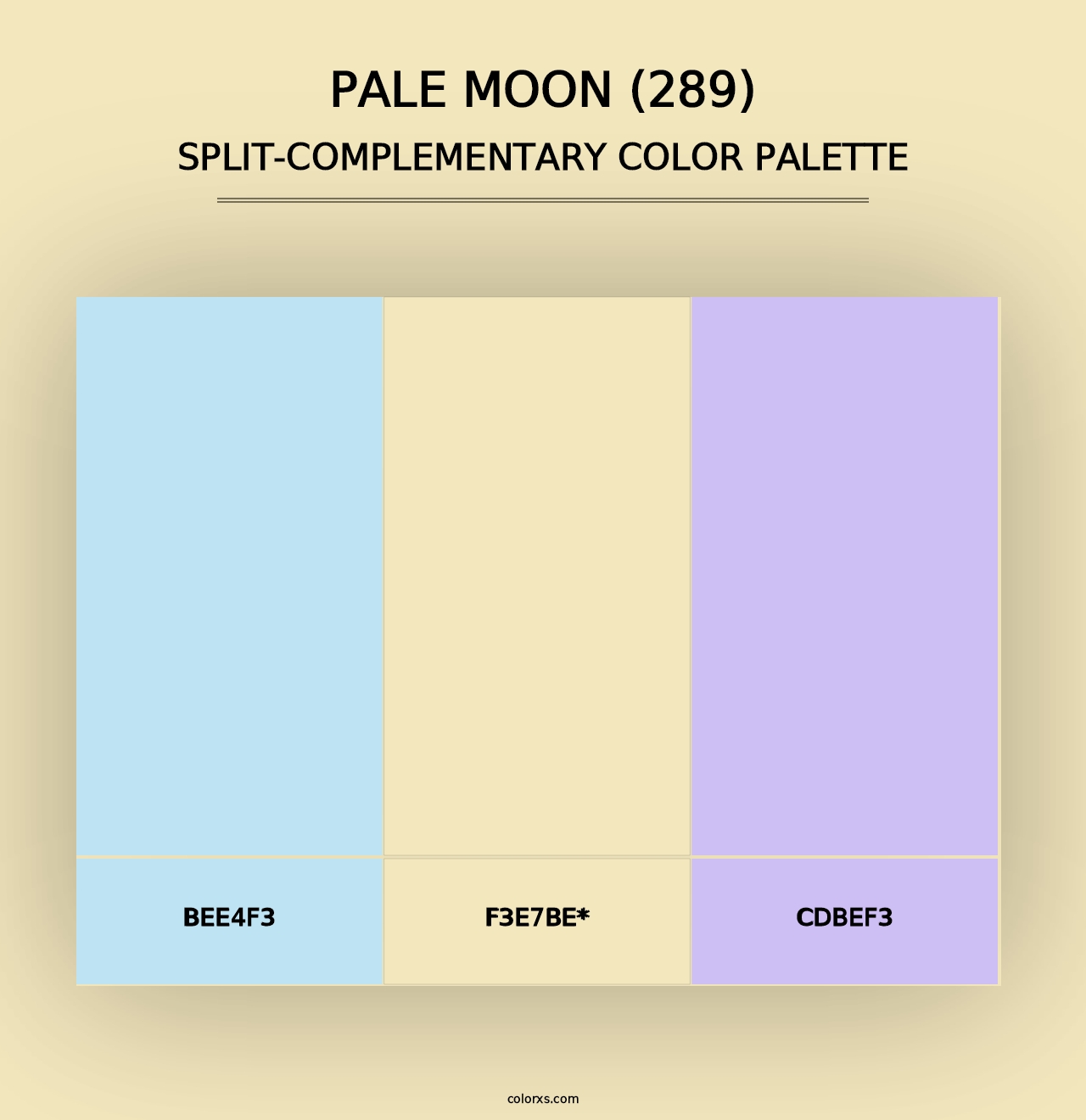 Pale Moon (289) - Split-Complementary Color Palette