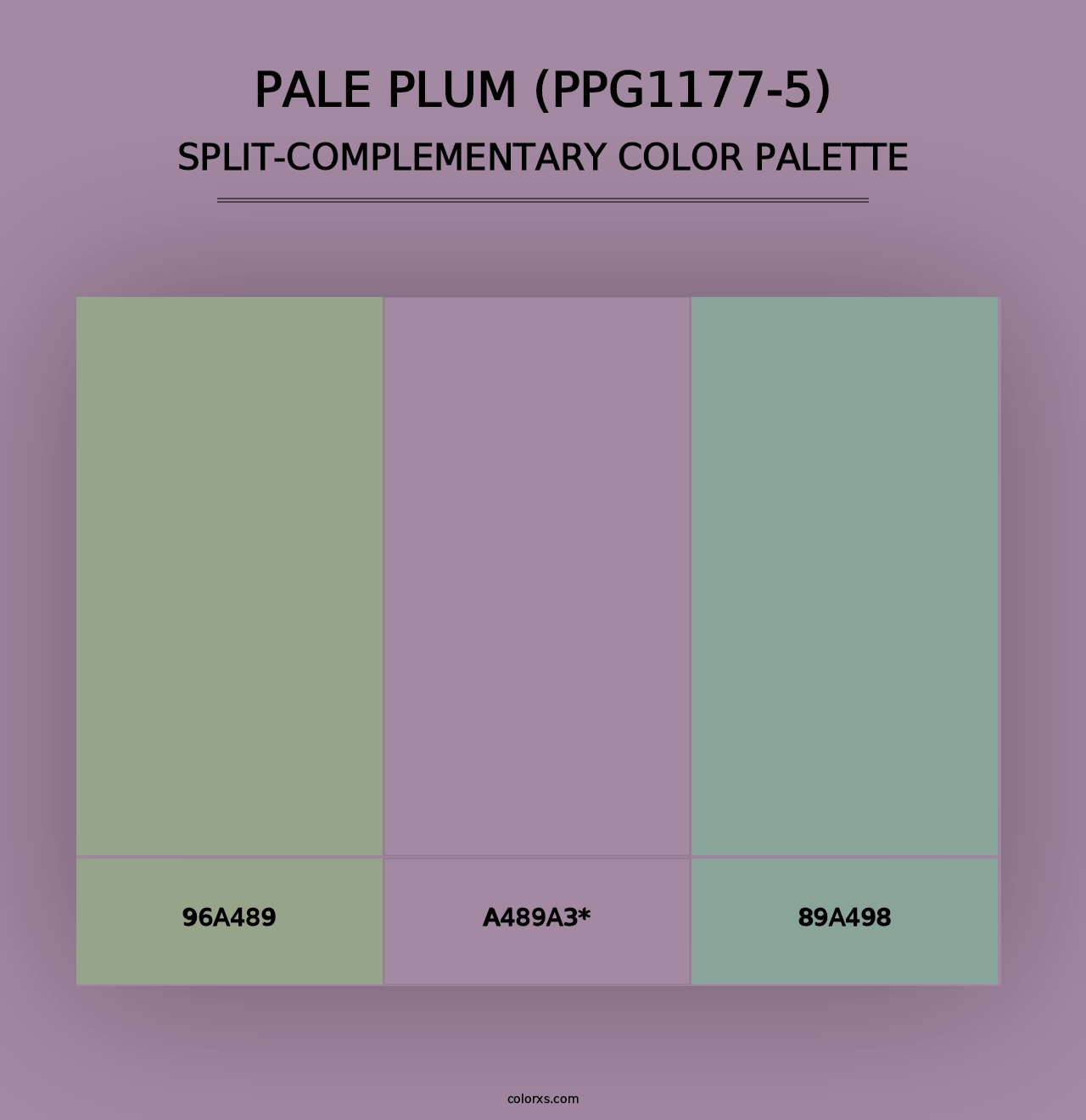 Pale Plum (PPG1177-5) - Split-Complementary Color Palette