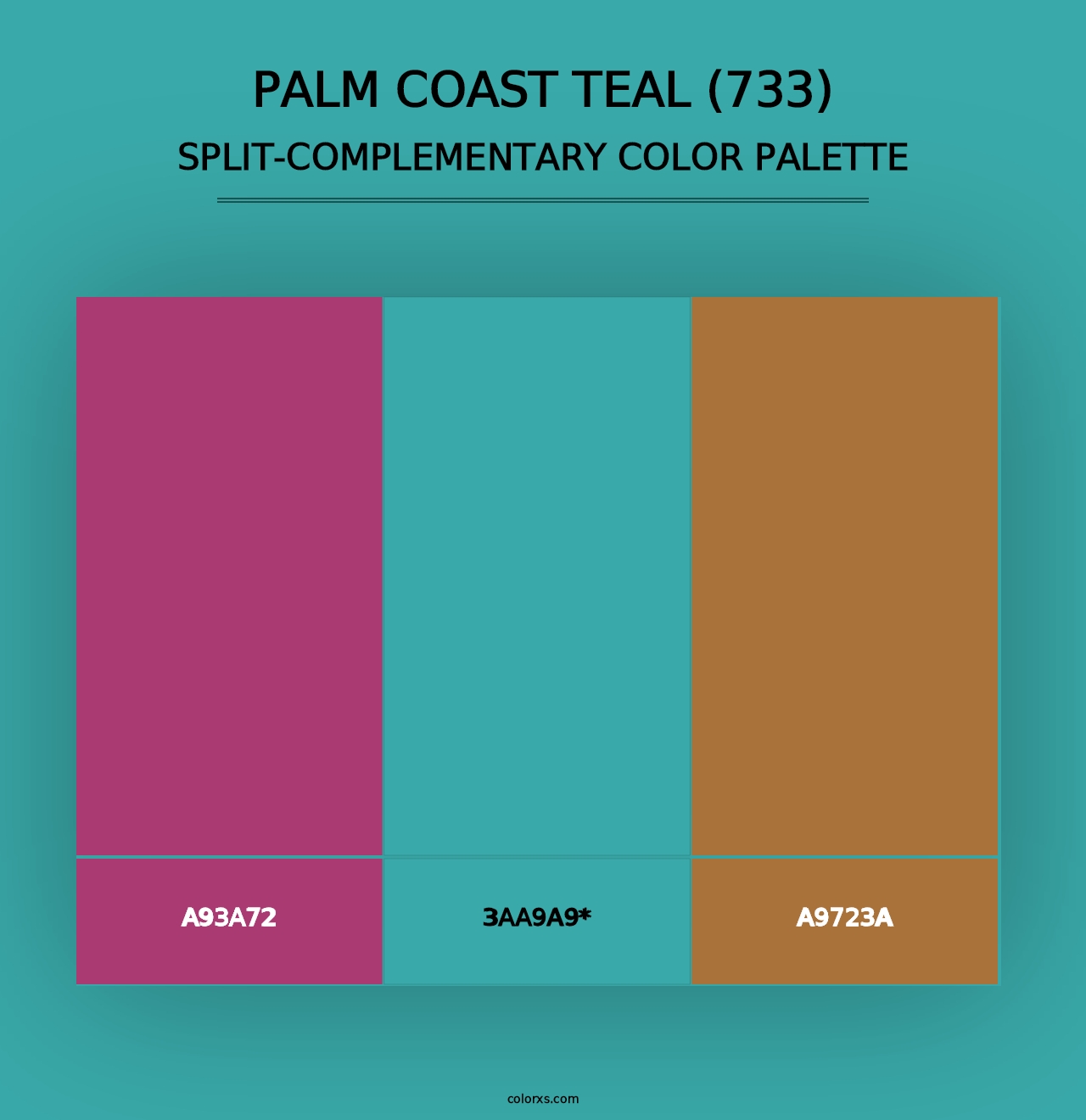 Palm Coast Teal (733) - Split-Complementary Color Palette