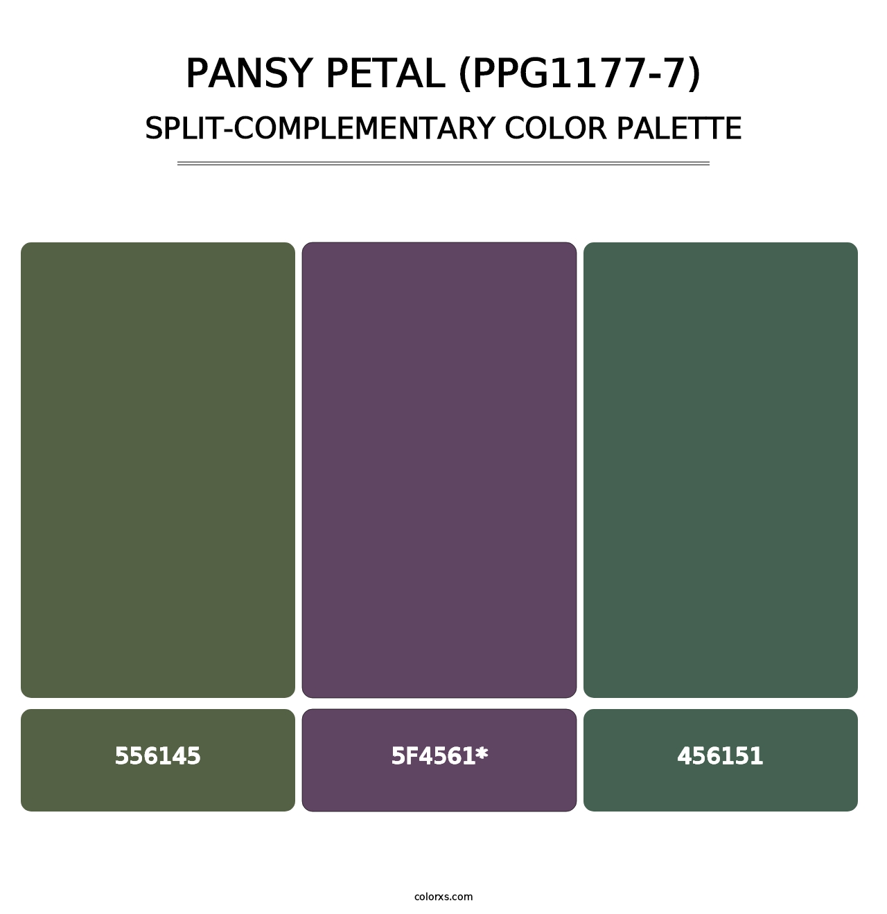 Pansy Petal (PPG1177-7) - Split-Complementary Color Palette