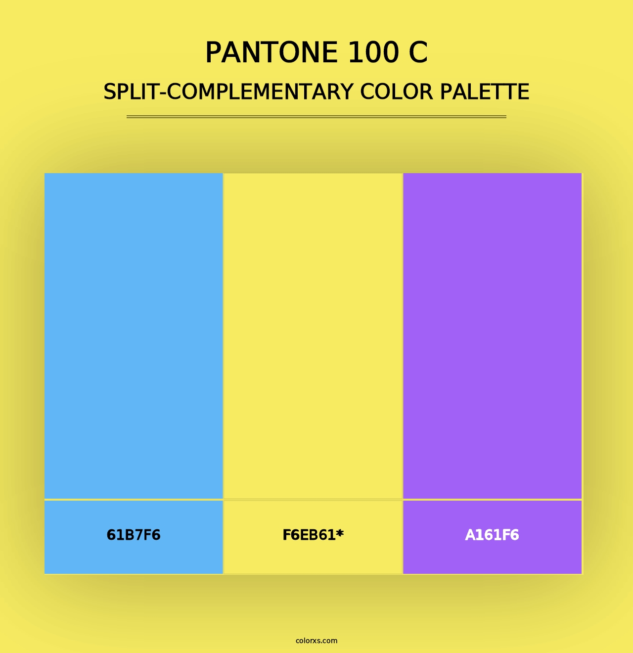 PANTONE 100 C - Split-Complementary Color Palette