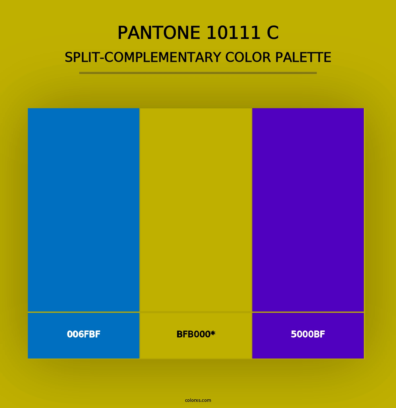 PANTONE 10111 C - Split-Complementary Color Palette