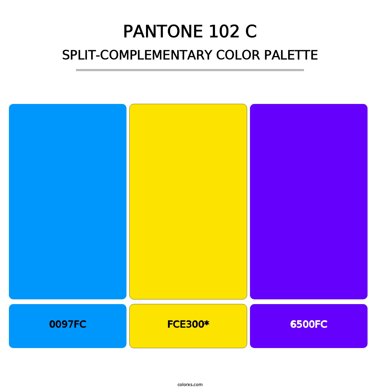 PANTONE 102 C - Split-Complementary Color Palette