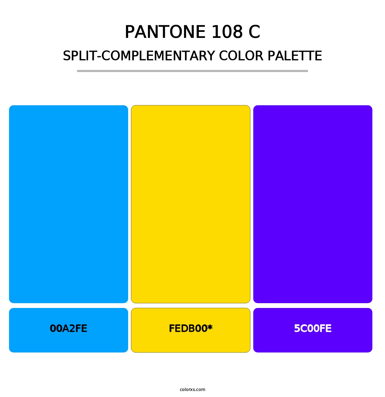 PANTONE 108 C - Split-Complementary Color Palette