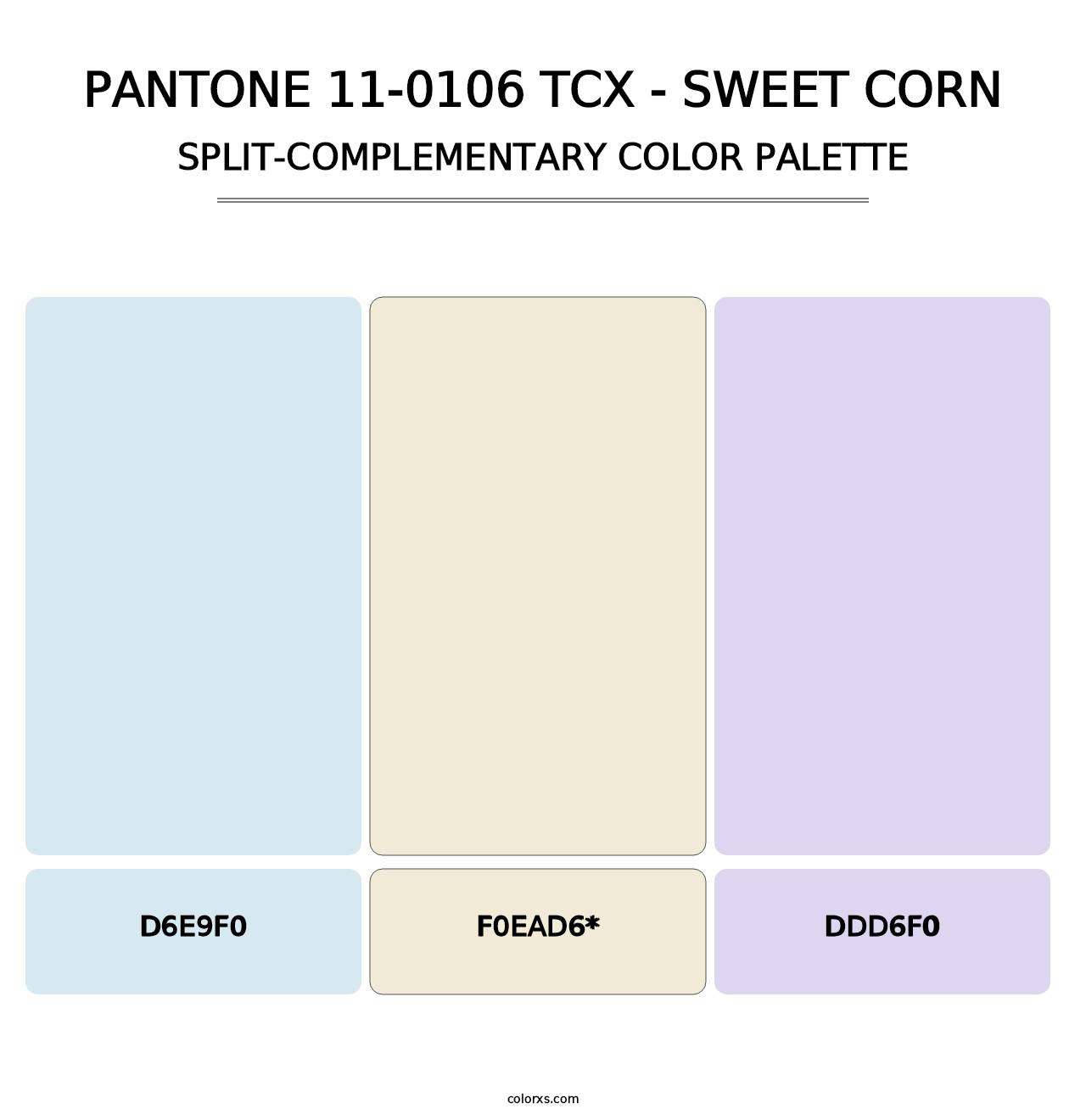 PANTONE 11-0106 TCX - Sweet Corn - Split-Complementary Color Palette