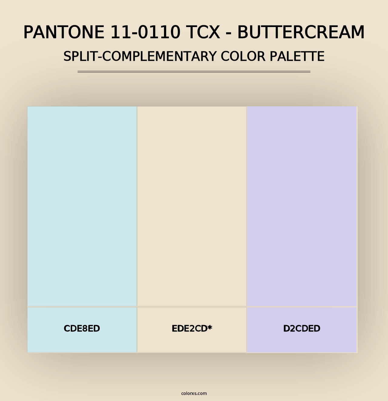 PANTONE 11-0110 TCX - Buttercream - Split-Complementary Color Palette