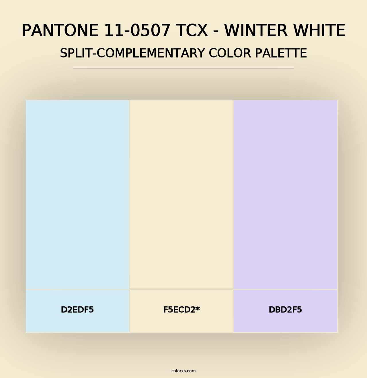 PANTONE 11-0507 TCX - Winter White - Split-Complementary Color Palette