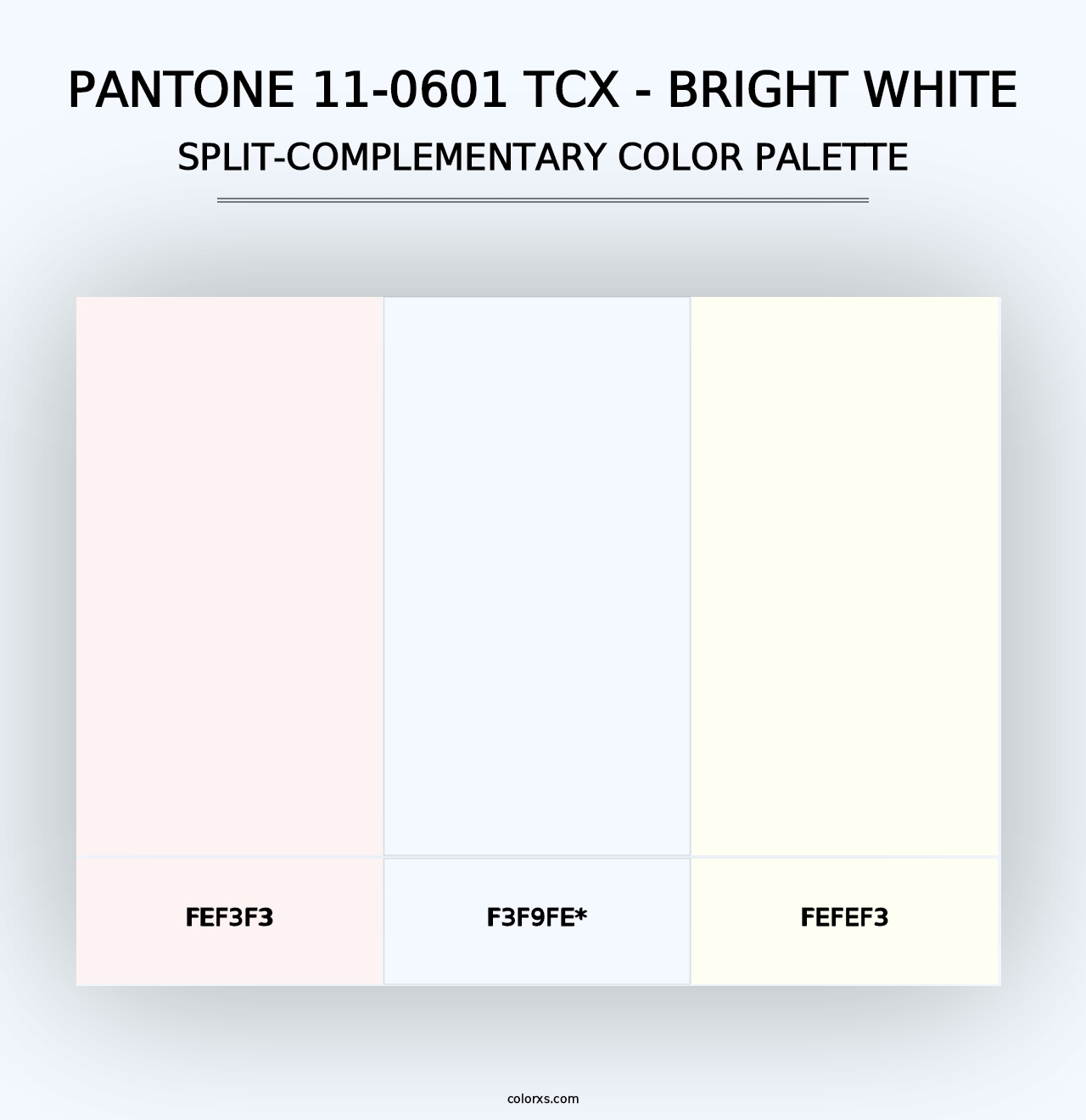 PANTONE 11-0601 TCX - Bright White - Split-Complementary Color Palette