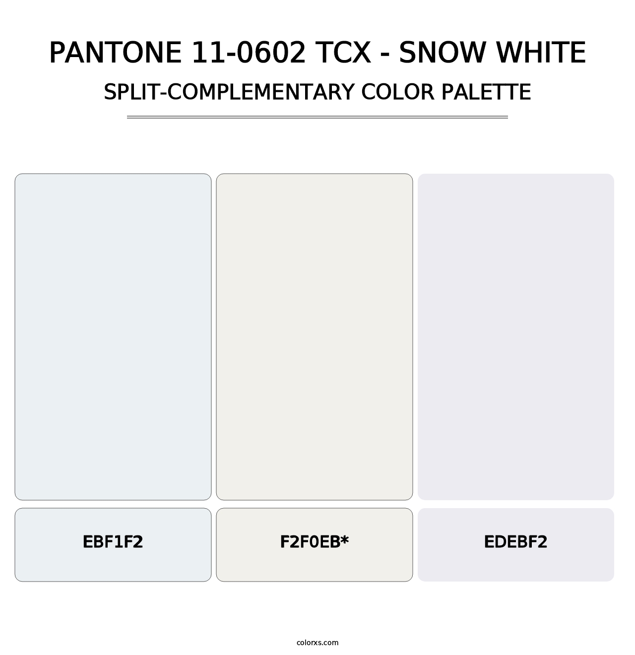 PANTONE 11-0602 TCX - Snow White - Split-Complementary Color Palette