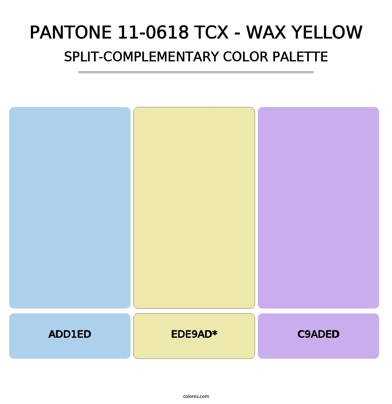 PANTONE 11-0618 TCX - Wax Yellow - Split-Complementary Color Palette