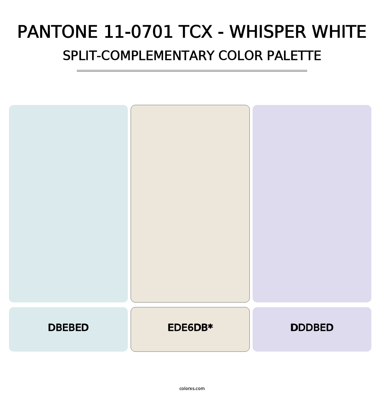 PANTONE 11-0701 TCX - Whisper White - Split-Complementary Color Palette