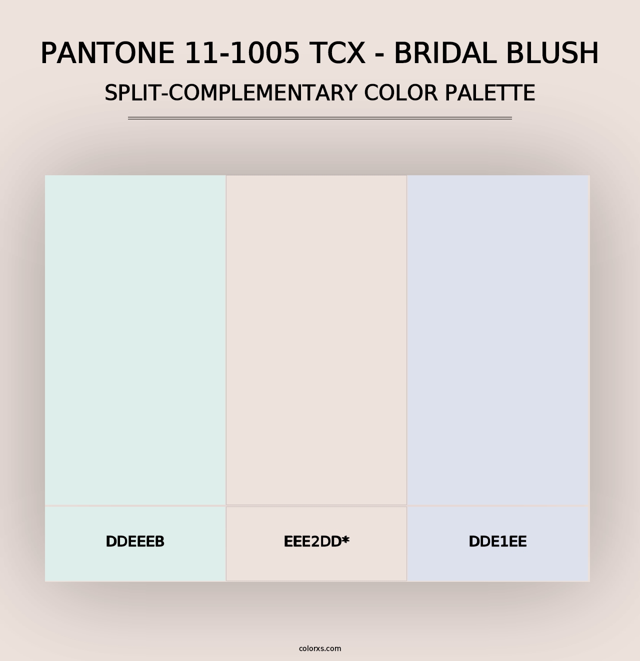 PANTONE 11-1005 TCX - Bridal Blush - Split-Complementary Color Palette