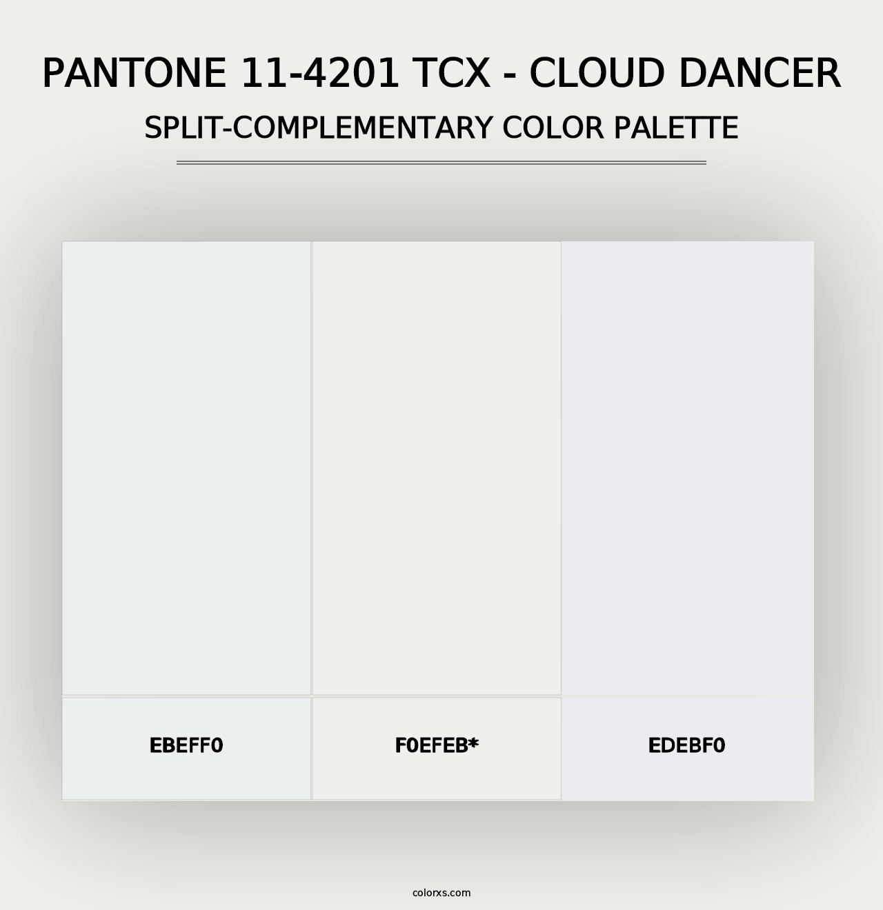 PANTONE 11-4201 TCX - Cloud Dancer - Split-Complementary Color Palette