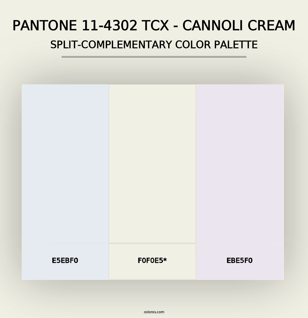 PANTONE 11-4302 TCX - Cannoli Cream - Split-Complementary Color Palette