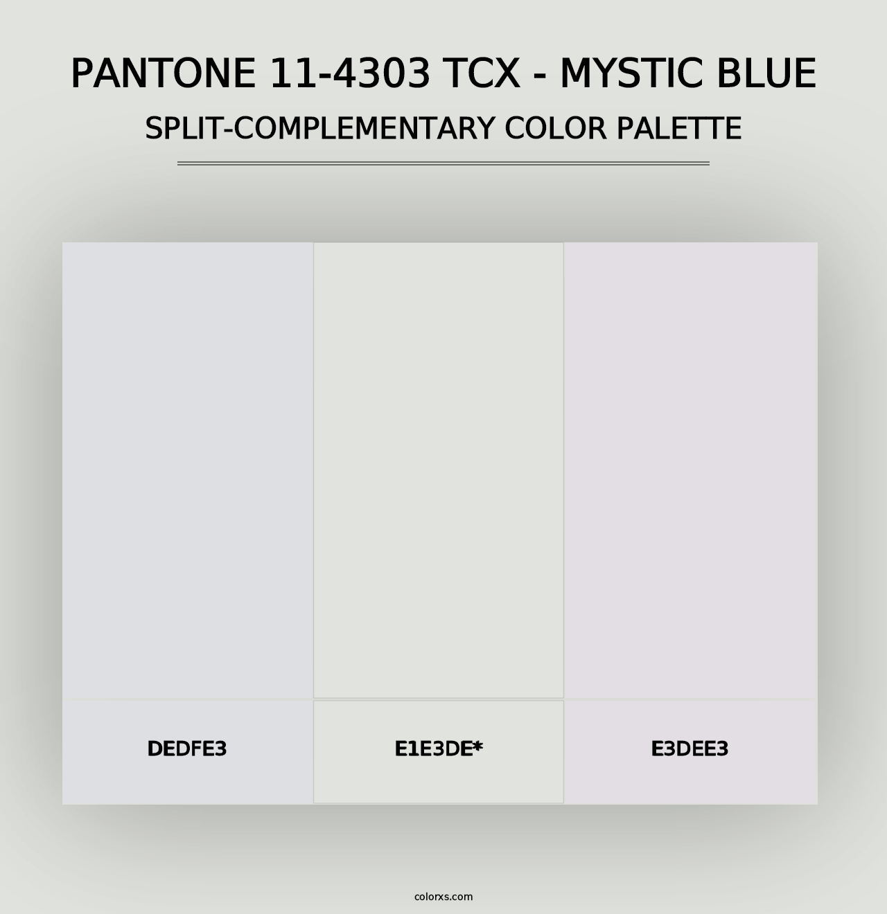 PANTONE 11-4303 TCX - Mystic Blue - Split-Complementary Color Palette