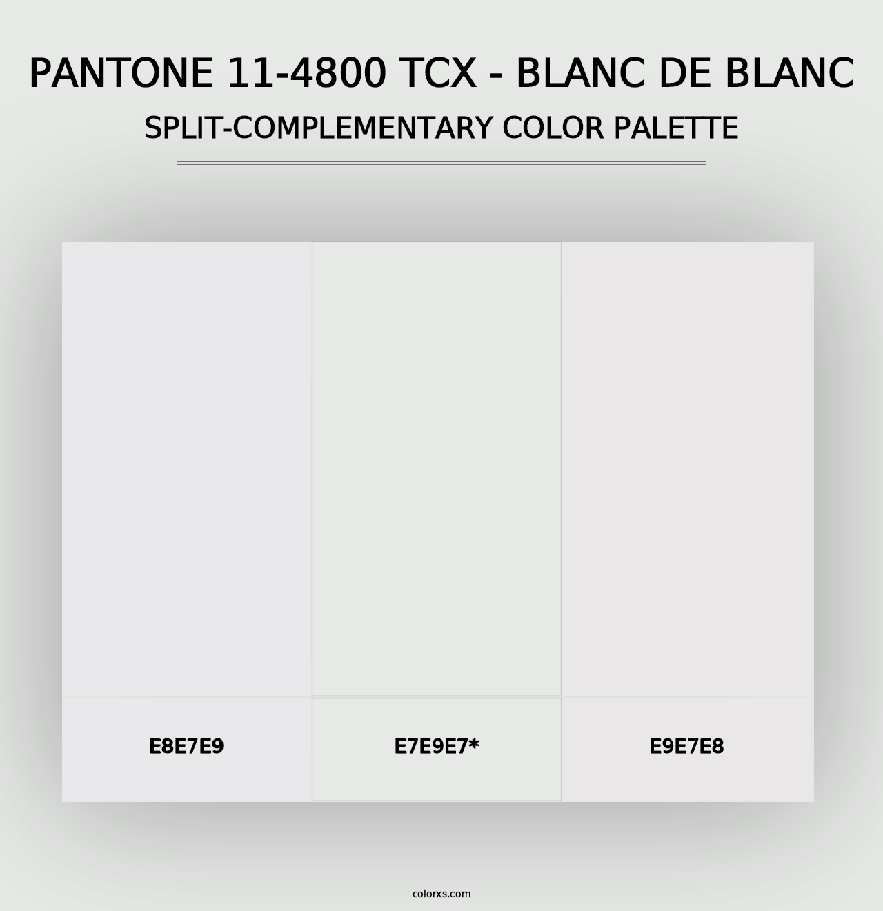 PANTONE 11-4800 TCX - Blanc de Blanc - Split-Complementary Color Palette